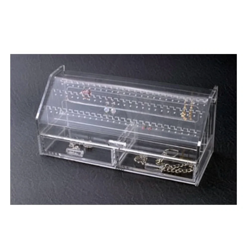 Clear Acrylic Earring Holder Box with Drawers Holds 37 Pairs